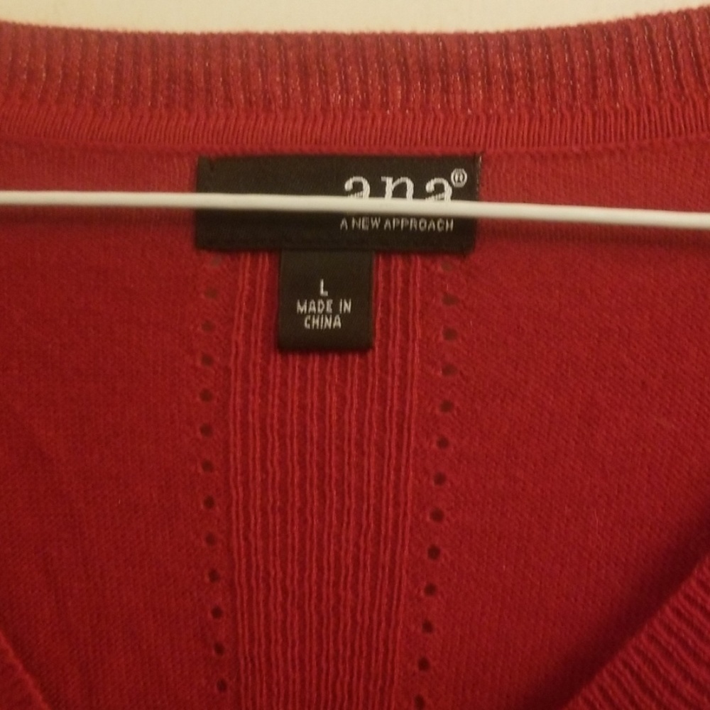 Nwt Red striped vneck long sleeved sweater - Picture 2 of 4
